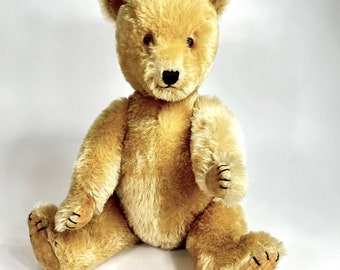 Vintage chiltern knuffelmohair teddybeer - groot 27" geheel origineel 1940