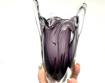 Scandinavian amethyst glass vase, 1960s