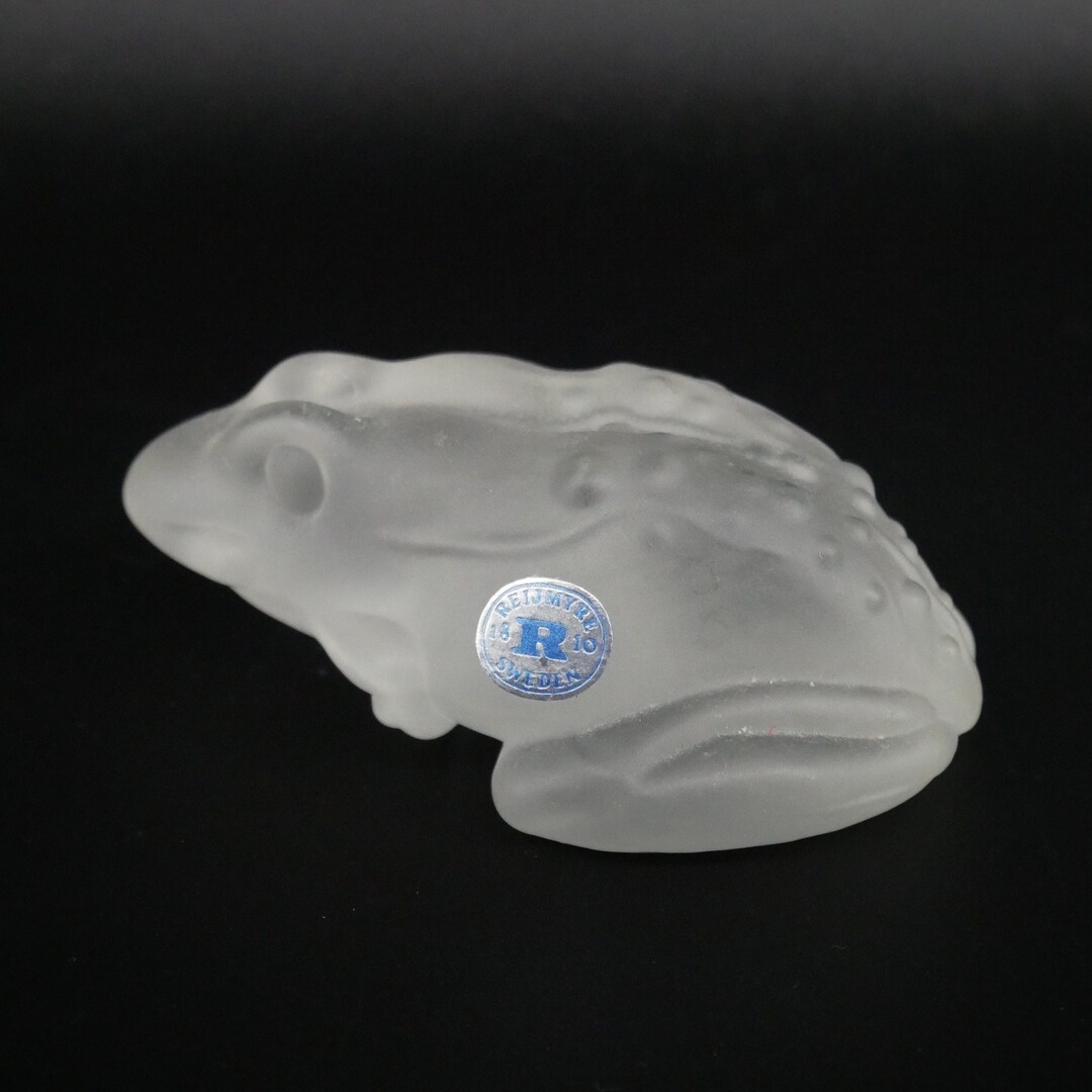 Frosted Art Glass Frog – Vintage Reijmyre Sweden, Mid-century Figurine ...