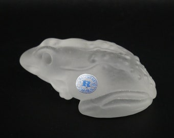 Frosted Art Glass Frog – Vintage Reijmyre Sweden, Mid-Century Figurine, Original Label