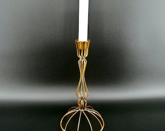 Mid century modern Metal Candlestick - Vintage Candleholder in Strung Wire  - Scandinavian design from the 80s.