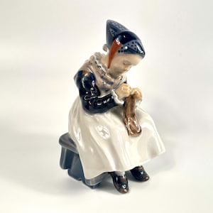 Royal Copenhagen Fugurine Figurine #1314 - 1950s Danish &quot;Amager Pige&quot; Porcelain Figure