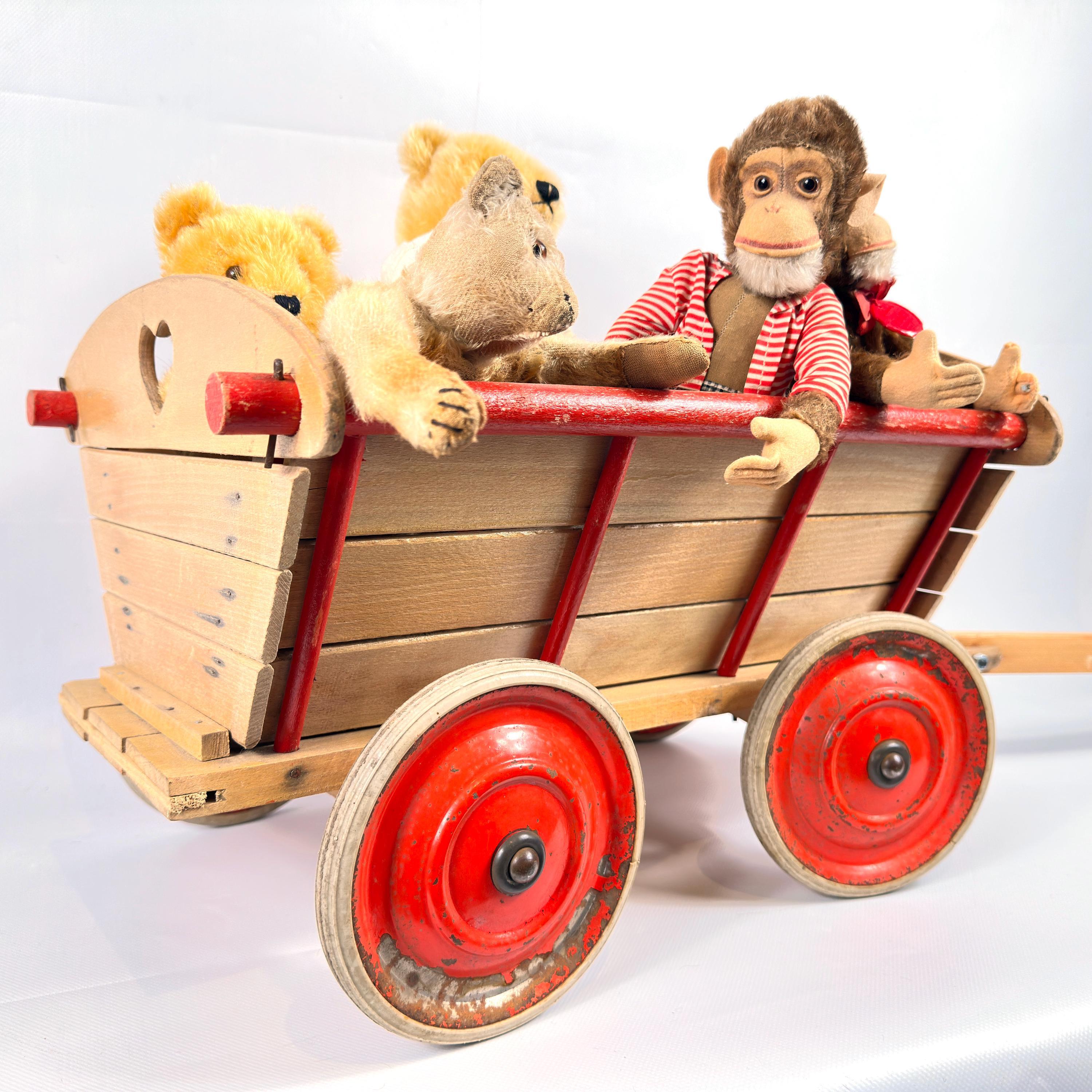 木製のおもちゃのワゴン、子供用の手押し車、1940年代 - Etsy 日本