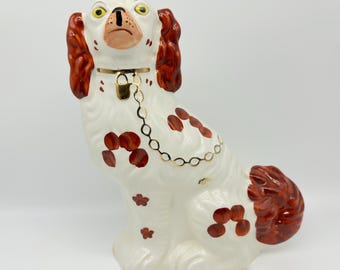 Vintage Staffordshire Dog Figurine – Large Arthur Wood Russet Spaniel Signed, c. Mid-20th Century
