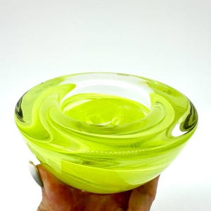 Kosta boda yellow glass candle holder bowl image 6
