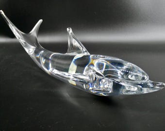 Vintage Kosta Boda Glass Dolphin Sculpture – Large Hand-Blown Figurine, 41 cm