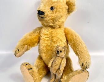 Early Miniature Steiff Teddy Bear – 1920s–1930s Fully Jointed Mohair Bear, 10 cm