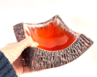 Lava glaze studio pottery bowl - Norrmans Keramik - 1960s sculptural dish
