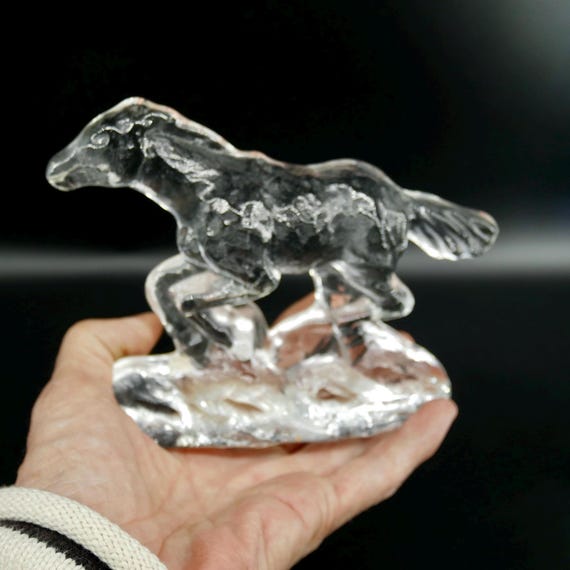 ガラスの馬、ビンテージの種牡馬の置物彫刻。 - Etsy 日本