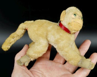 Steiff Coco Baboon Toy, Mohair Plush Animal, German Collectible