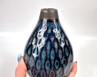 Blue Scandinavian Mid-Century Ceramic Vase – Søholm Denmark, Model 3328