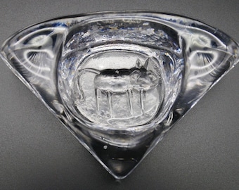Vintage Glass Trinket Holder bowl Ashtray Erik Hoglund Kosta Boda - 1970s