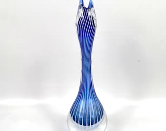 Vintage Vicke Lindstrand Hand-Blown Glass Vase – Ekeberga Glasbruk, Sweden, 27 cm