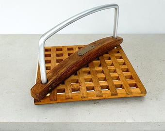 Vintage Teak Napkin Holder: Trip Trap Danish Design