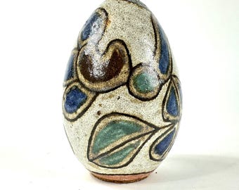Francisco Brennand Ceramic Egg Sculpture – Signed, Brazilian Studio Pottery, c. 1970