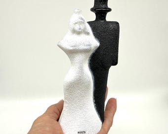 Kosta Boda Wedding Glass Sculpture: Kjell Engman Catwalk Art, Original Box