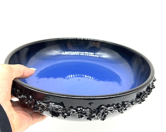 Mid-Century Modern Lava Glaze Bowl: Icelandic Brutalist Pottery, 1960s
