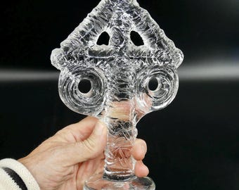 Vintage glass may pole paperweight - 1970 - made in sweden