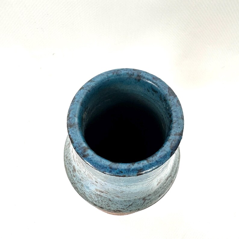 Dänische Studio Keramik Vase, signiert Kirsten 1987, handgefertigtes Steinzeug, skandinavische Keramik Bild 4