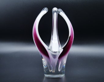 Vintage Coquille Flygsfors Glass Vase by Paul Kedelv