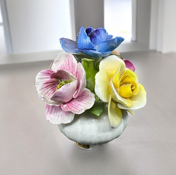 Vintage Jon Anton Bone China Flower Basket, 1970s England, Hand