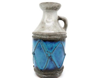 Vintage FAT Lava Vase, Strehla German Pottery, 18cm