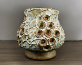 Vintage Ego Stengods Pottery Vase by Bruno Karlsson: 1960s Swedish Studio Design