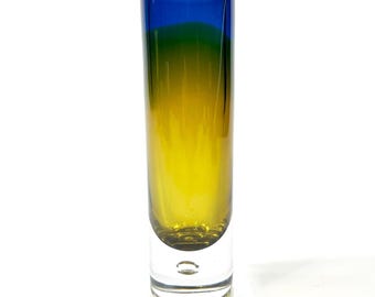 Signed Kosta Boda Art Glass Vase: Mid-Century Scandinavian Design