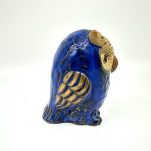 Ceramic owl figurine – blue pottery bird, 10 cm image 7
