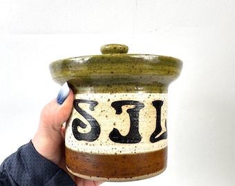 Vintage Denby Stoneware SILL Pot with Lid – Scandinavian Kitchen Jar, 11.5 cm