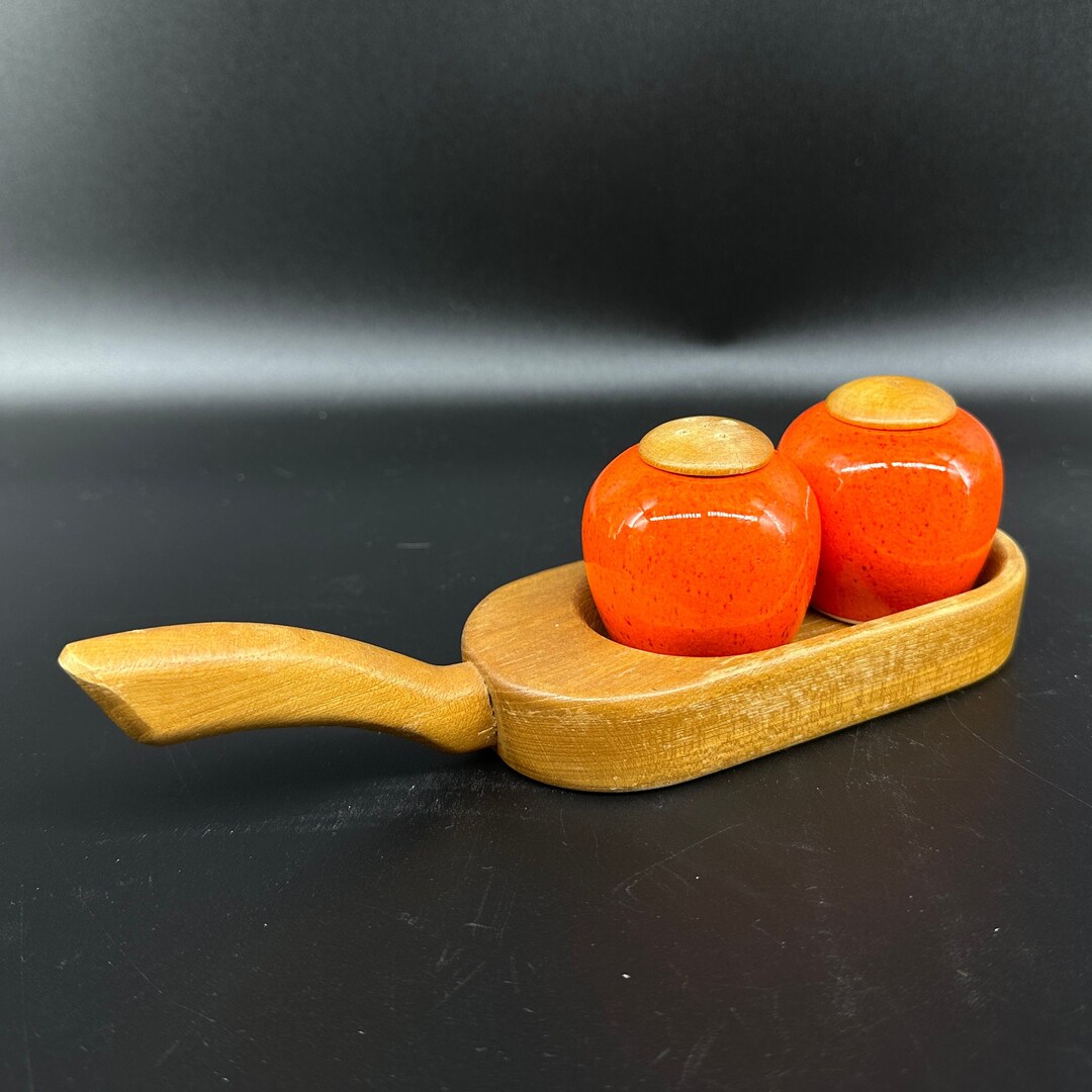 Orange Ceramic Salt and Pepper Shakers, Danish Design, - Etsy