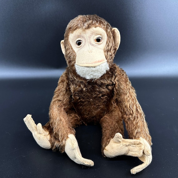 Ancien Singe Schuco En Mohair, Allemagne, 31 Cm, Années 1930/40