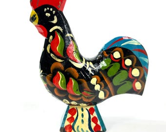 Vintage Dala Horse Wood Cockerel, Scandinavian Rooster design, 24 cm