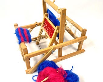 Vintage Micki Gemla tabletop loom – Swedish wooden weaving loom, 1970s, compact & complete