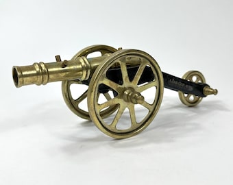 1970s Military Brass Cannon Commemorative Artillery Ornament