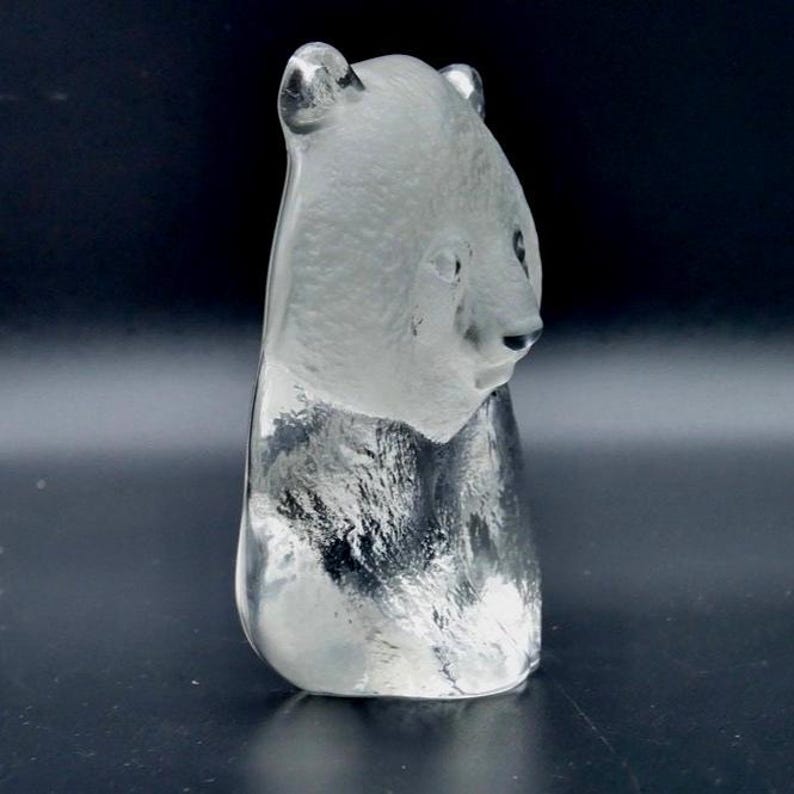 Art glass panda - wwf paperweight sculpture signed mats jonasson image 5