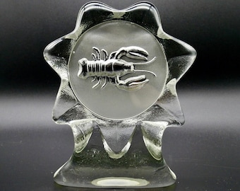 Swedish Crystal Scorpio Zodiac Paperweight - Horoscope Symbol - Hand-Etched Original Design - Zodiac Collection
