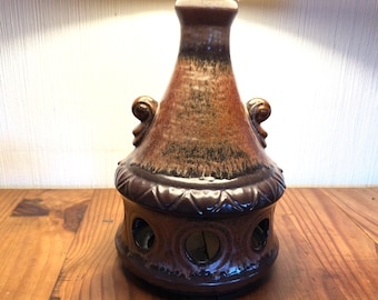 Scheurich 153-56 ceramic table lamp, pierced west germany, 1960s