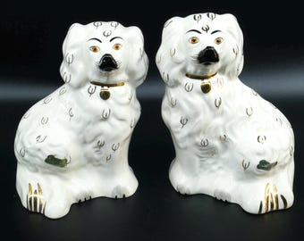 Vintage Beswick King Charles Spaniel Figurines – Ceramic Dogs, England 1950s