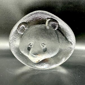 Wwf glass panda sculpture – mats jonasson for sweden, signed & labelled image 4