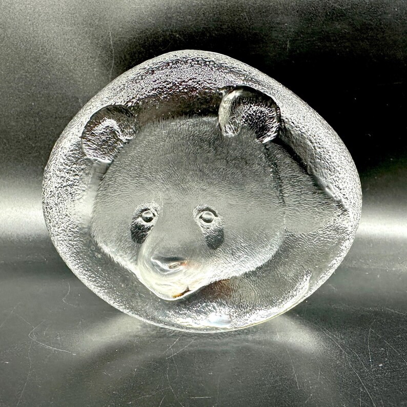 Wwf glass panda sculpture – mats jonasson for sweden, signed & labelled image 4