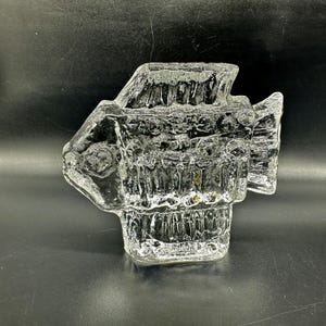 Brutalist Art Glass Fish Sculpture, Mid Century Scandinavian Decor image 5