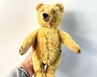 Steiff Teddy Bear with original button – Mohair German Toy, 1950