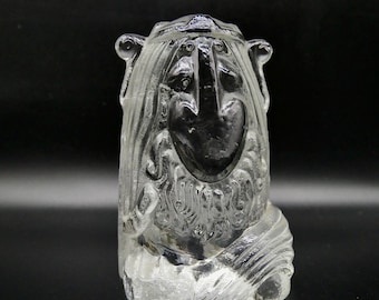 Vintage Glass troll figurine Scandinavian crystal sculpture paperweight