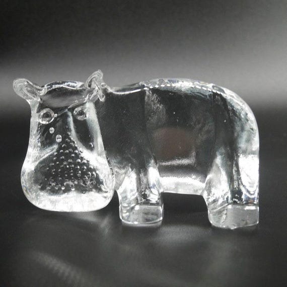 Bertil Vallien Hippo, Kosta Boda Zoo Animal, Swedish Art Glass - Etsy