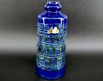 Vintage Fat Lava Vase, East German VEB Strehla Ceramic Vase, Sesam Keramik Label
