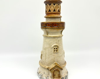 Ceramic Lighthouse Tealight Candle Holder – Coastal / Nautical Décor 26 cm