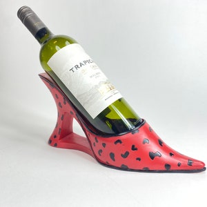 high heel shoe wine rack Stock Photo