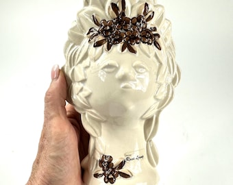 Vintage Scandinavian Vase – Rosa Ljung Ceramics “Girl’s Head” Deco Sweden, 1970s