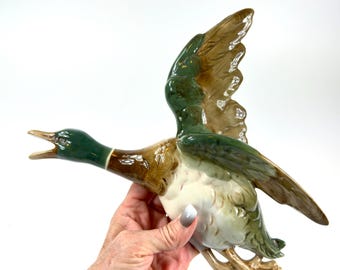 Vintage Beswick Style Flying Duck Wall Plaque – 26 cm, Mid-Century Bird Decor